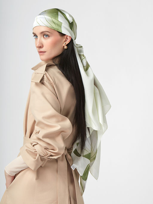 Большой, мягкий, тонкий и очень нежный двусторонний палантин с рисунком. - Tantino фото 6