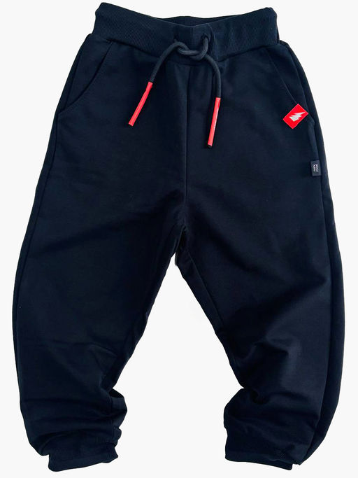 Брюки для мальчика штаны спортивные 22-0509 черный|красный - Mini maxi фото 4