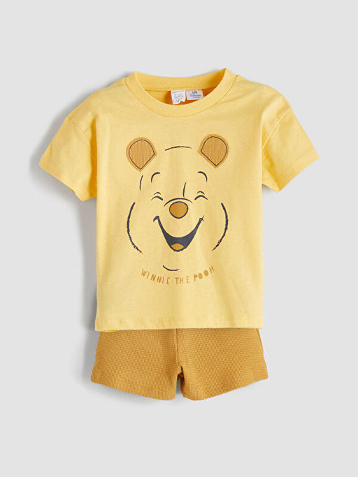 Winnie The Pooh Bask?l? Erkek Bebek Ti??rt ve ?ort 2li