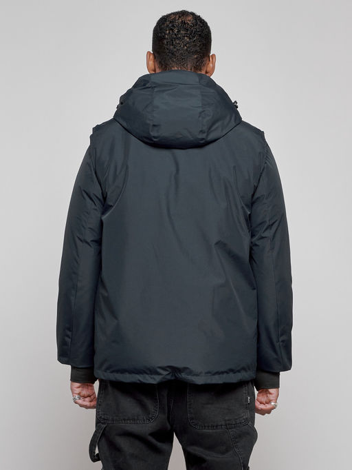 Куртка - жилетка трансформер с подогревом 2 в 1 мужская зимняя темно-синего цвета 6668TS - Mtforce фото 8