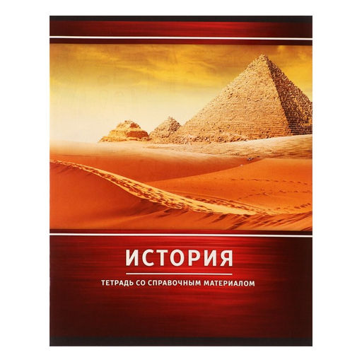 Тетрадь предметная Металл, 48 листов в клетку История со справочным материалом, обложка мелованный картон, блок №2, белизна 75% (серые листы)
