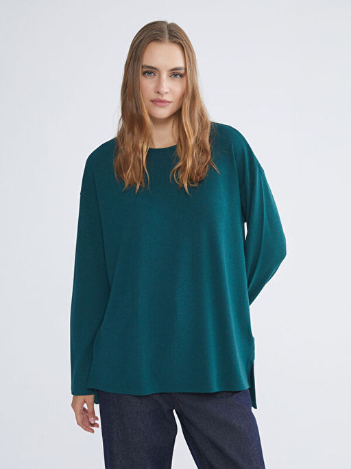Bisiklet Yaka Oversize Kad?n Ti??rt