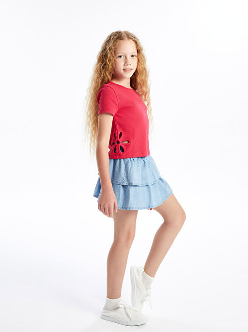 Beli Lastikli K?z ?ocuk Jean Etek