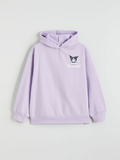 Kuromi Bask?l? K?z ?ocuk Kal?n Sweatshirt