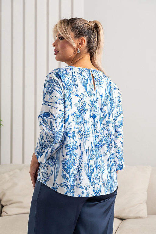 Блузка ТБ-300 синий букет - Angelika фото 4