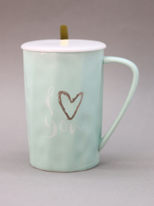 Кружка Love u, mix green