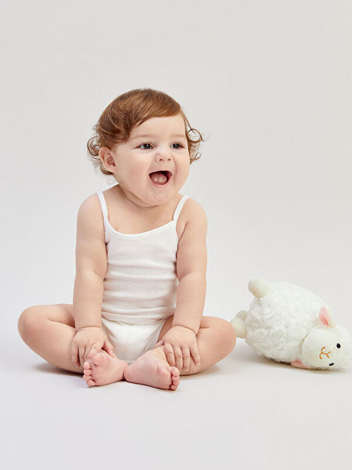 Organik Kuma? K?z Bebek ??t??tl? Bodysuit 3l?