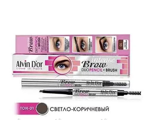Alvin Dor Карандаш для Бровей P-9 механич.с щеткой, тон 01 (Light Brown/св.коричн).12
