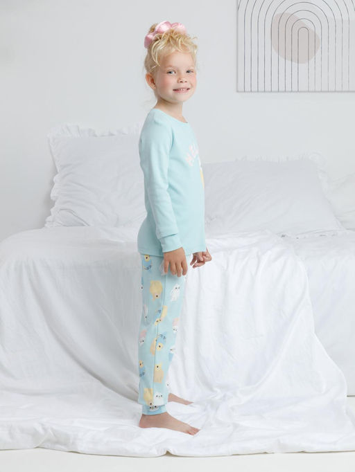 К 1541/морозный шалфей,цв.попугайчики пижама дет