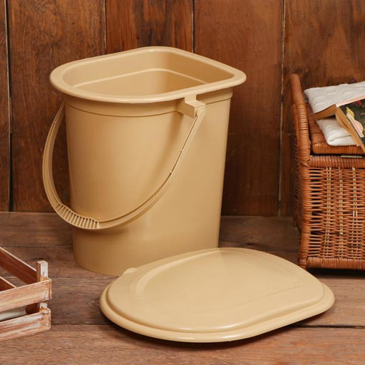 Ведро - туалет, h=40 см, 17 л, съёмный стульчак, бежевое