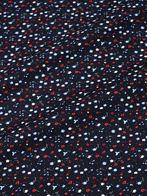 Микровельвет Нежные незабудки цв.чернильно-черный, ш.1.1м, хлопок-100%, 130гр/м.кв