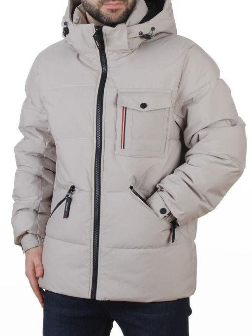 6393 GRAY/BEIGE Куртка мужская зимняя (200 гр. холлофайбер)