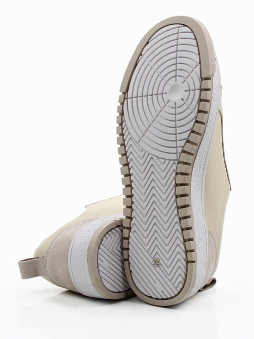 03-C934-4 BEIGE Кеды кожаные женские (натуральная кожа, натуральная замша)