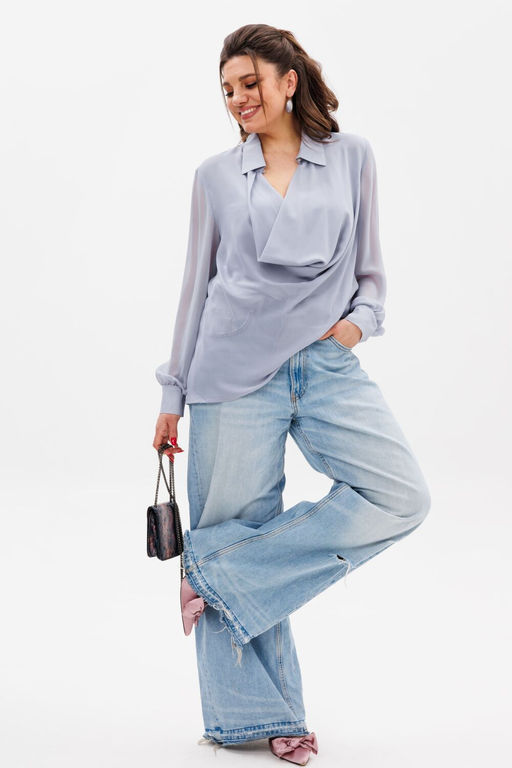 Блуза ANELLI 1380 утренний туман  фото 8