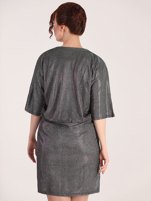 Платье из сверкающего текстиля большое - Almond фото 3