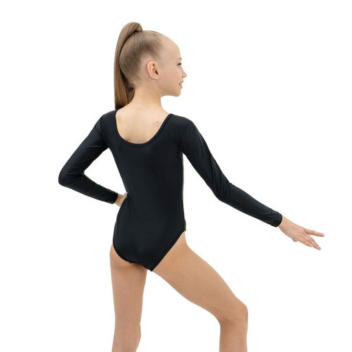 Купальник гимнастический Grace Dance, с длинным рукавом, р. 38, цвет чёрный  фото 4