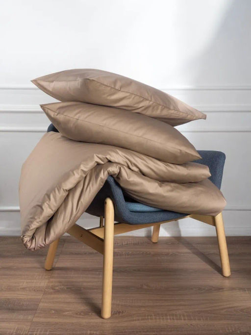 Наволочка 2 шт 70х70 см сатин Моноспейс, бежевый - Ecotex фото 3