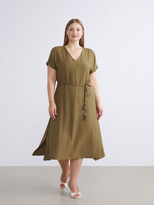 V Yaka A Kesim Elbise