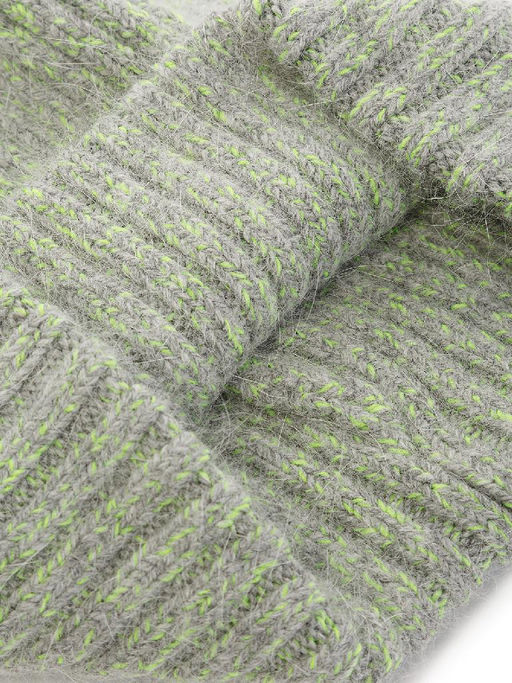 Шапка жен. анг+шерсть+нейл LB-N88049 grey/l.green - Labbra фото 4