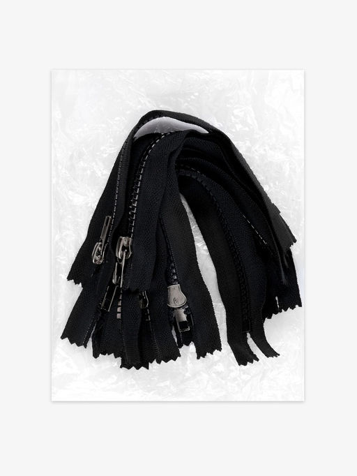 Цена за 10 шт. Молния «Трактор», №5, неразъёмная, декоративное звено «Квадрат», замок автомат, 18 см, чёрная