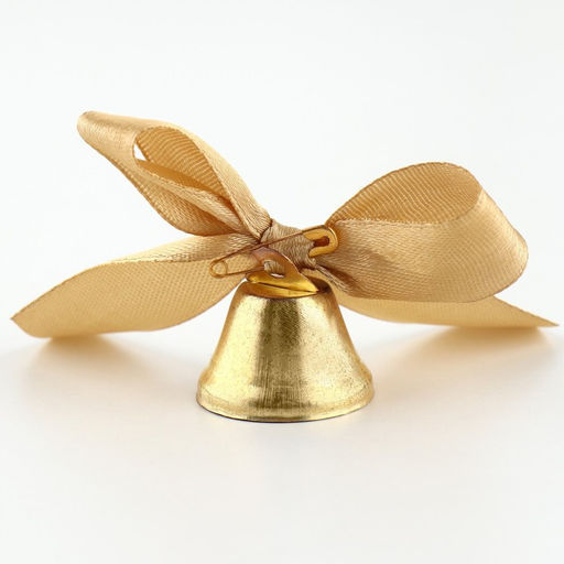 Цена за 10 шт. Колокольчик на булавке с бантом, золотой, d = 2,6 см - Simaland фото 2