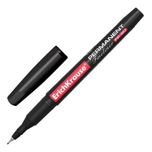 Цена за 2 шт. Маркер ErichKrause "FP-50" перм. тонкий 0.6 мм (37068) черный