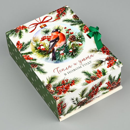 Цена за 2 шт. Складная новогодняя коробка-книга Снегири, 21 х 15 х 7 см - Дарите счастье фото 5