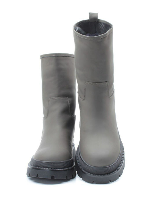 04-C187M Ботинки зимние женские (натуральная кожа (нубук) натуральный мех)