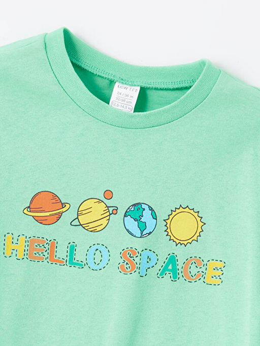 Bisiklet Yaka K?sa Kollu Bask?l? Erkek Bebek Ti??rt - Waikiki фото 2