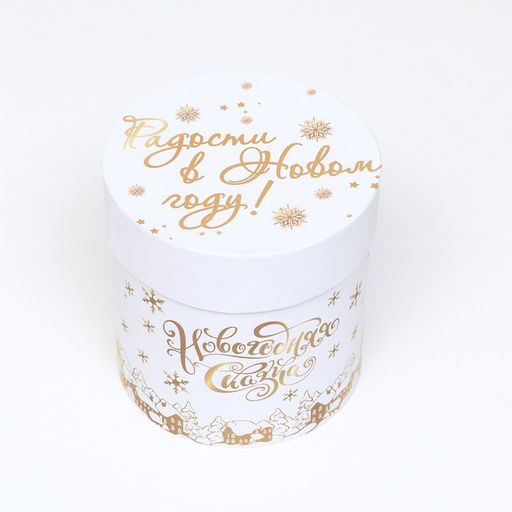 Набор подарочных шляпных коробок 5 в 1 «С Новым годом», 23×23- 15×15 см