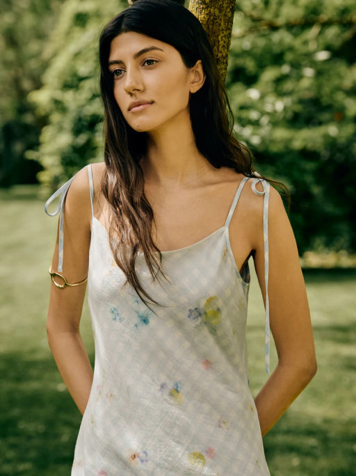 Двуслойное платье из тенселя с принтом / Zarina  фото 5