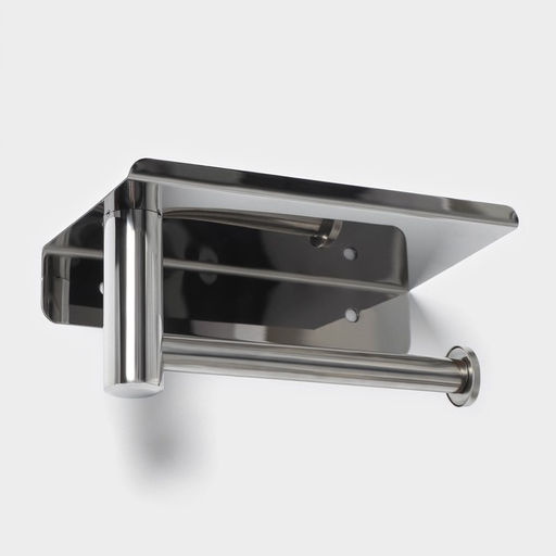 Держатель для туалетной бумаги с полочкой, 18×10×9 см, хромированный