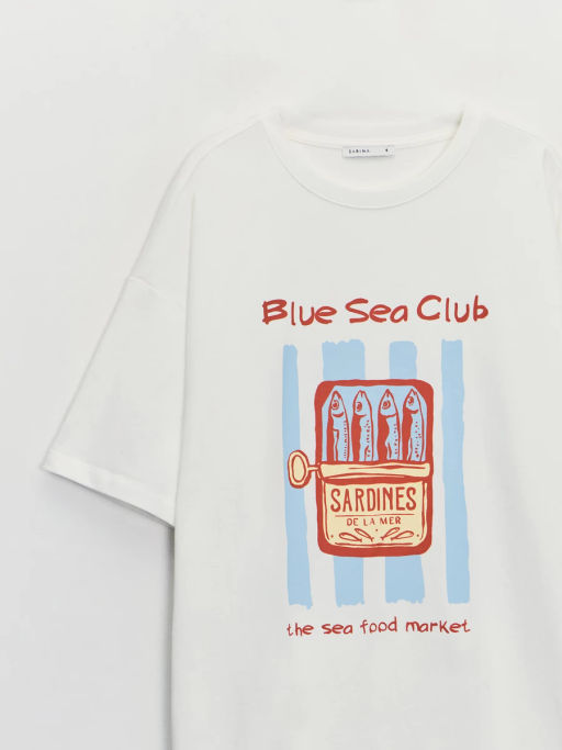 Футболка свободного кроя с принтом ZR2605023408-2 / Zarina