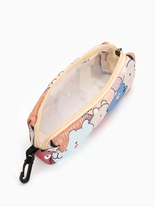 Набор: рюкзак школьный и пенал, с карманами, с принтом, размер 29?12?41 см, розовый/разноцветный