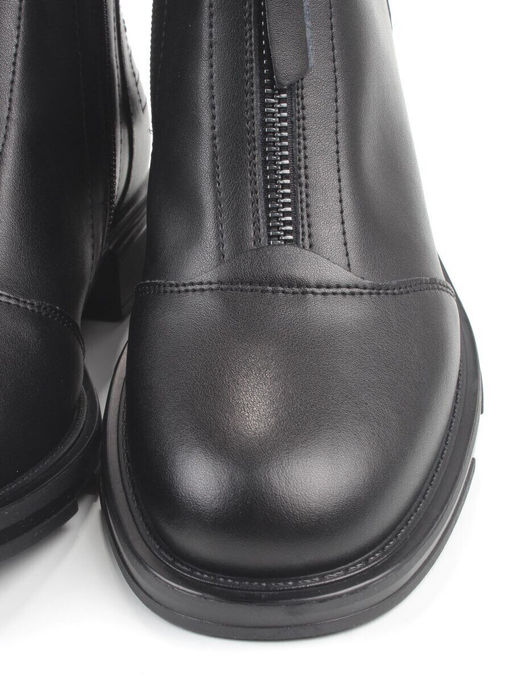 01-M43-10 BLACK Ботинки демисезонные женские (натуральная кожа)