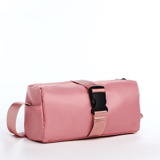 Сумка молодёжная на молнии, 25×12×12 см, розовая