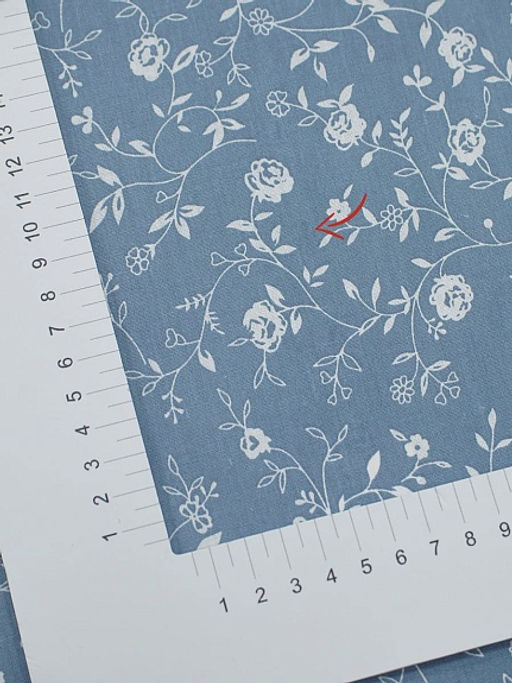 Поплин Роза Вьюнок цв.сине-серая дымка, СОРТ2, ш.1.5м, хлопок-100%, 105гр/м.кв - Купава фото 8