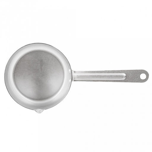 Ковш алюминиевый 0,75л, д12см, h7см, s1,2мм, цилиндрическая форма, металлическая ручка (Россия)