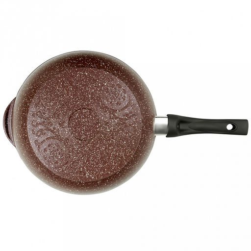 Сотейник с антипригарным покрытием д26см "Шоколад", h8,2см, s0,4см, ручка из термостойкого пластика, стеклянная крышка с пароотводом, подарочная упаковка (Россия)