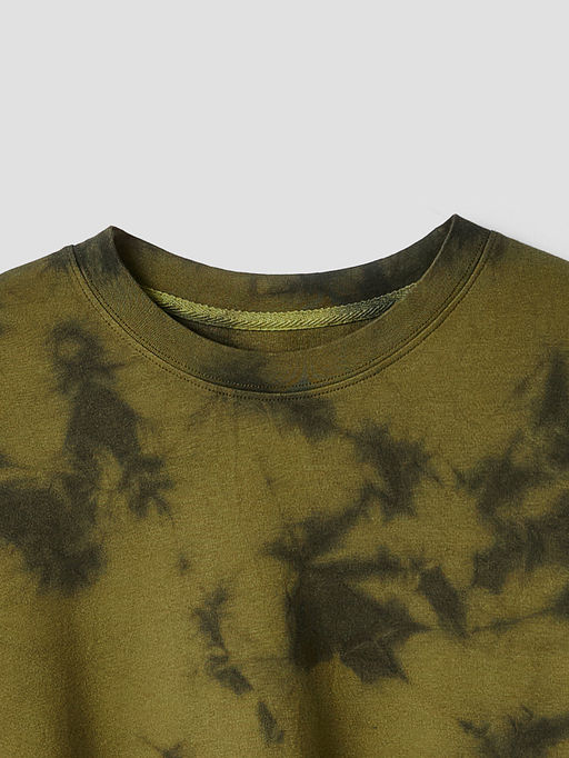 Свитшот оверсайз мужской зеленый с эффектом варки - Mark formelle фото 7