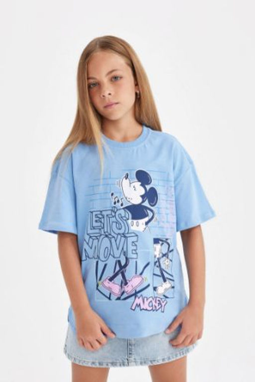 K?z Cocuk Disney Mickey & Minnie Relax Fit Bisiklet Yaka K?sa Kollu Tisort