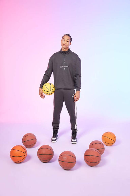 DeFactoFit Shaquille ONeal Толстовка свободного покроя с воротником-стойкой и застежкой-молнией  фото 2