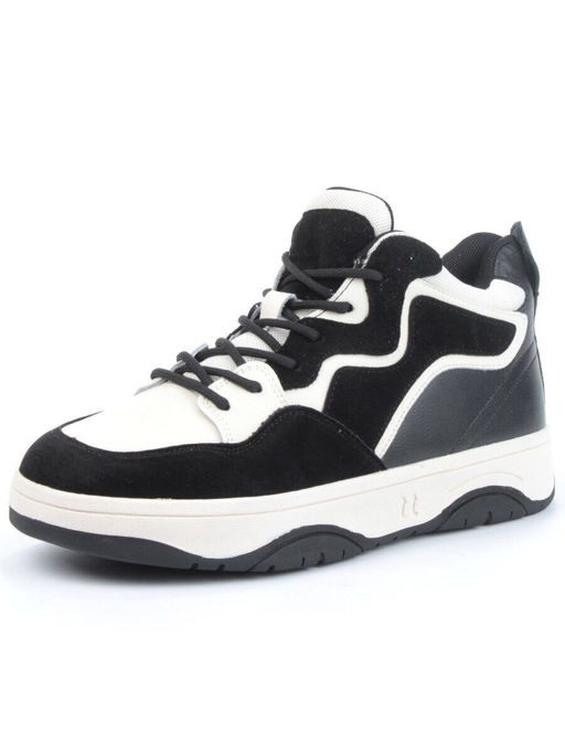 05-P100-1Z BLACK/LT. BEIGE Кроссовки женские зимние (натуральная кожа, шерсть)