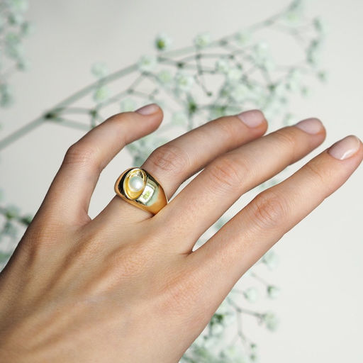 Кольцо Арт. 3-2321-Y (Белый/Желтый) - MyGemma фото 2