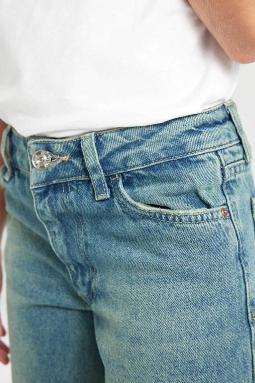 Широкие джинсовые брюки для девочек - Defacto фото 5