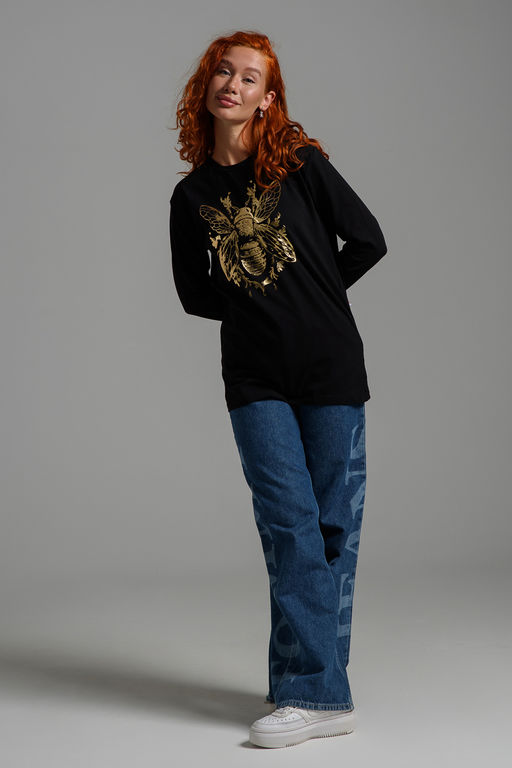 8544 Футболка с длинным рукавом женская (фольга)