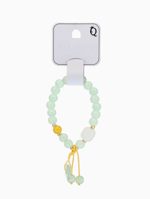 Цена за 2 шт. Браслет-оберег «Нефрит» кварц, №8, d=6 см, зелёный