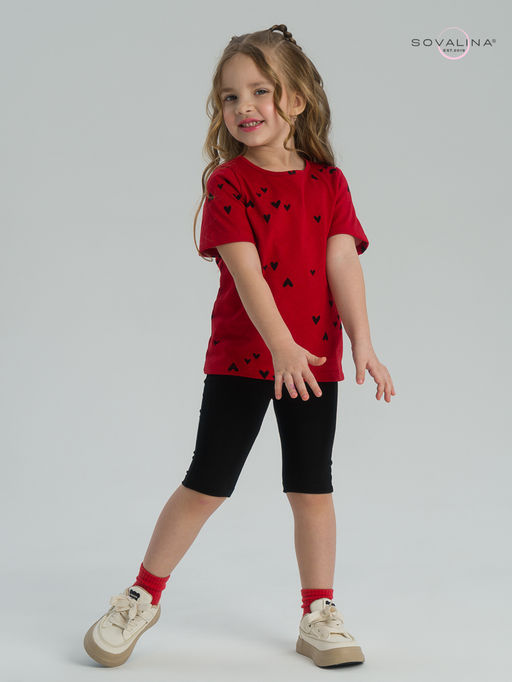 Костюм Актив сердечки на красном-черный - Sovalina фото 19