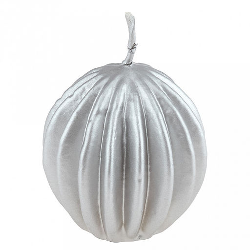 Свеча "Шарик-фонарик" д6,5см, h7см, серебрянный, время горения 6 часов (Россия)