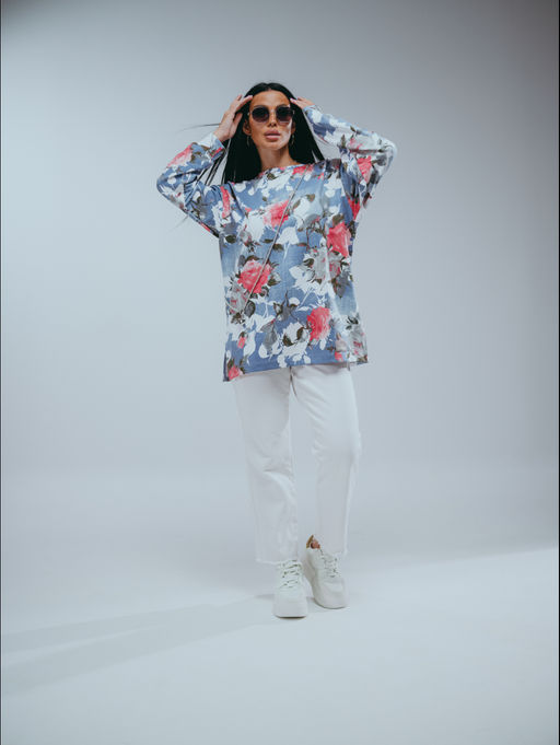 Роуз свитшот женский (голубой) - Lovetex фото 4